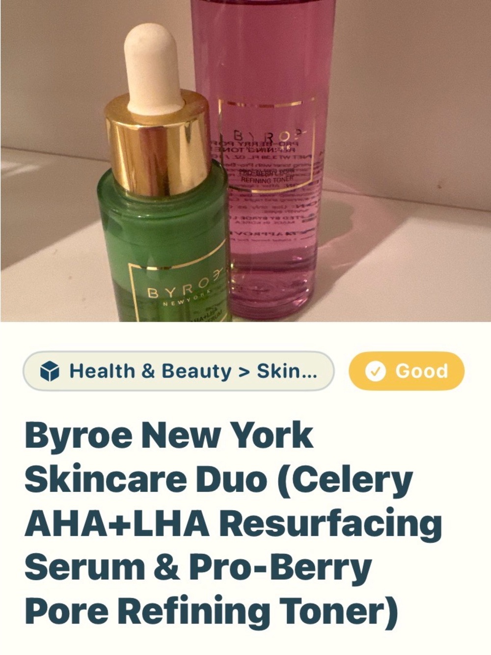 Byroe New York Celery AHA+LHA Resurfacing Serum - Green